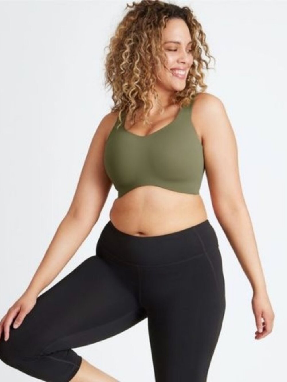 Knix Catalyst Olive Green Sage Green Women's Seamless Sports Bra 4